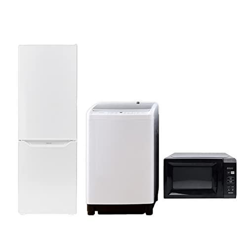 [山善] 【新生活応援セット】 家電セット 一人暮らし 新生活家電 3点セット (8kg洗濯機 173L冷蔵庫 電子レンジ)